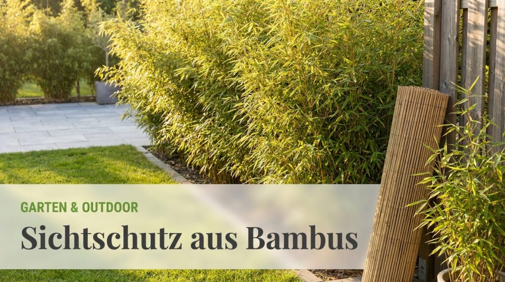 Bambus Sichtschutz als dichte Hecke an der Gartengrenze