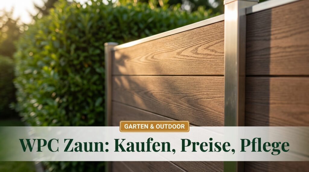 Moderner WPC Zaun als Sichtschutz im Garten mit Holzoptik